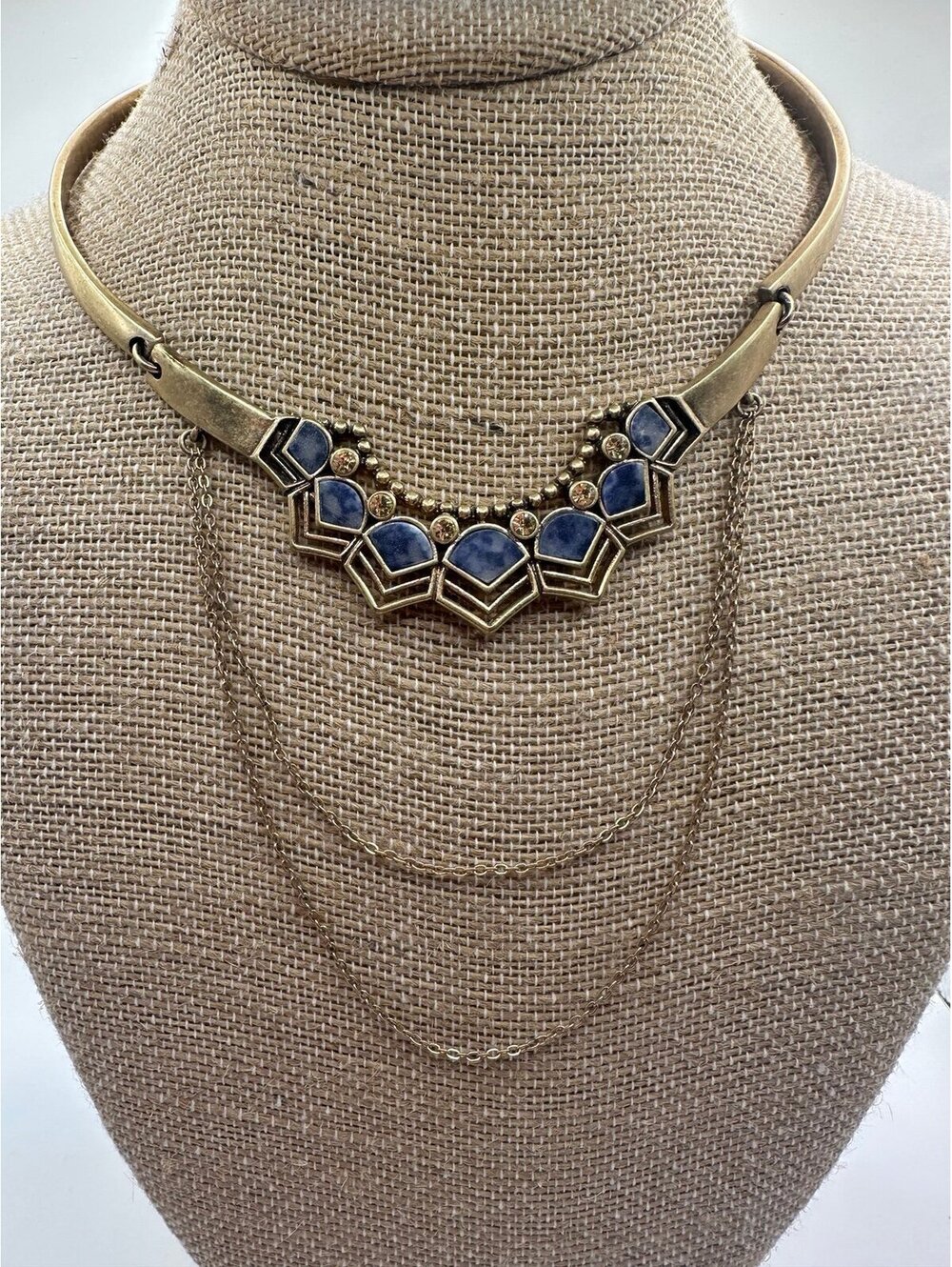 Golden Lotus Collar Necklace